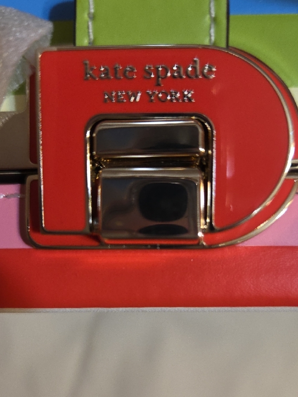Kate Spade Cream Novelty Popsicle Box Bag with Red and Blue Accents NWT - Picture 9 of 15